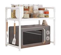 Chariot à micro-ondes de cuisine - Étagère à micro-ondes | Étagère à épices élargie Support de machine à pain à double couche pour un usage quotidien, maison, garage, salle de bain, comptoir