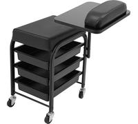 Chariot à ongles - Chariot de manucure - Compact - Bords arrondis sécurisés - Montage facile - Design élégant - Plastique ABS - Noir