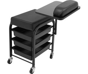 Chariot à ongles - Chariot de manucure - Compact - Bords arrondis sécurisés - Montage facile - Design élégant - Plastique ABS - Noir