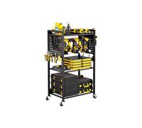 Chariot à Outils, 4 Niveaux, Chariot Servante d'Atelier à Roulettes, Capacité de Charge 68 kg, Rangement d'Outils Électriques
