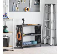 vidaXL Chariot à outils anthracite 65 x 35 x 111 cm – avec étagère, roues verrouillables
