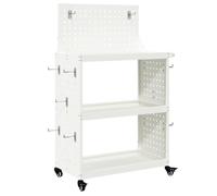 vidaXL Chariot à outils avec roue Blanc 65 x 35 x 111 cm Acier laminé à froid