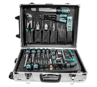 Chariot à outils Mannesmann - 159 pièces - Aluminium - Rembourré