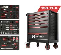 Chariot à outils RETTER R1 27" avec 6 tiroirs et jeu d'outils 136 pièces dans Outils professionnels – mobile et robuste