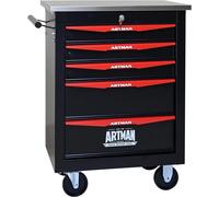 Chariot à outils sur roues, coffret à outils mobile avec 5 tiroirs, boîte à outils en métal pour garage, atelier, entrepôt, atelier de réparation, chariot à outils avec toit en acier inoxydable, noir