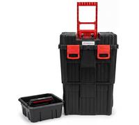 Chariot à outils XL 2 en 1 avec grandes roues, robuste et 2 compartiments de couvercle
