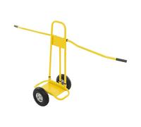 Chariot à panneaux jusqu'à 220 kg avec 2 roues en caoutchouc plein, diable pour cloisons sèches et verre, cadre en acier robuste, chariot de transport pour chantier et entrepôt, jaune