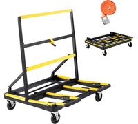 Chariot à panneaux pour charges lourdes - Diable à panneaux pliable - Capacité de charge 816 kg - Plateau extensible - Roues pivotantes x4 - Sangle d'arrimage - Pour contreplaqué, plaques de plâtre, v