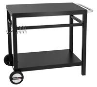 Chariot à plancha table de barbecue - 2 étages - Acier inoxydable - 85 x 50 cm - Noir