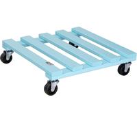 Chariot à plantes AQUA SPLASH 38 x 38 x 9,5 cm I Chariot à fleurs pour extérieur + intérieur I Chariot en bois massif Aqua Splash Turquoise I Capacité de charge 120 kg Fabriqué en UE - 20042301