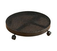 Chariot à Plantes en métal Robuste avec roulettes de Frein for patios | Roues de Déplacement de Pots de Fleurs Adaptées, Terrasses, Chariot À Plantes Antirouille, Sans Rayures(Black,Round,40cm)