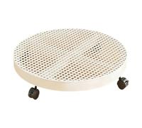 Chariot à Plantes en métal Robuste avec roulettes de Frein for patios | Roues de Déplacement de Pots de Fleurs Adaptées, Terrasses, Chariot À Plantes Antirouille, Sans Rayures(White,Round,40cm)