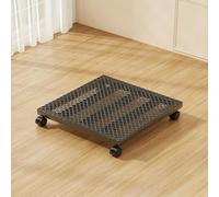 Chariot à Plantes en métal Robuste avec roulettes de Frein for patios | Roues de Déplacement de Pots de Fleurs Adaptées, Terrasses, Chariot À Plantes Antirouille, Sans Rayures(Black,Square,30cm)