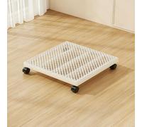 Chariot à Plantes en métal Robuste avec roulettes de Frein for patios | Roues de Déplacement de Pots de Fleurs Adaptées, Terrasses, Chariot À Plantes Antirouille, Sans Rayures(White,Square,40cm)