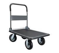 Chariot à plate-forme 300kg max 4 roues Poignée rabattable Protection bordure Surface antidérapante