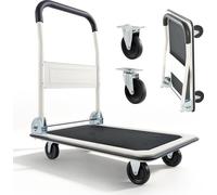 Chariot à plate-forme - Chariot de transport pliable/chariot roulant - Capacité de charge 150 kg - Surface de chargement antidérapante - Roulettes pivotantes - Poignée rabattable - Peu encombrant - Di