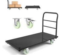 Chariot à plate-forme SucceBuy pliable 907 kg, chariot de transport avec roues pivotantes et poignée, chariot de stockage pour bagages, chariot roulant 1220x610x815 mm, chariot industriel pour entrepô