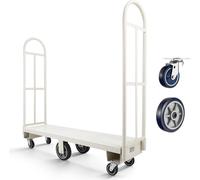 VEVOR Chariot à Plateforme en U Charge 907 kg Chariot à Plateau Étroit 152,5x41 cm pour Manutention, Transport Matériaux Longs Volumineux Usine, Entrepôt, Atelier, avec 6 Roues, 2 Poignées Amovibles