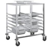 Chariot à Plateaux, Chariot Porte-Plateaux Échelle de Pâtissièr pour 12 bacs GN 75x55x87 cm Acier Inoxydable