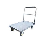 Chariot à Plateforme Chariot Poussoir en Acier Inoxydable, Chariot à Plateforme Robuste avec poignée Pliable et Roues pivotantes silencieuses for Le déplacement Diable (Color : 304steel, Size : 1100