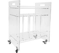 Chariot à platine vinyle - 3 niveaux en acrylique - 48 × 35 × 63 cm - 4 roulettes avec freins - charge maximale 20 kg - transparent