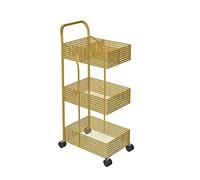 Chariot à roulettes en métal avec roulettes, organiseur de cuisine à 3 niveaux, étagère de rangement multifonction pour chambre à coucher, cuisine et salle de bain, construction en fer durable