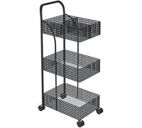 Chariot à roulettes en métal avec roulettes, organiseur de cuisine à 3 niveaux, étagère de rangement multifonction pour chambre à coucher, cuisine et salle de bain, construction en fer durable