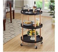 Chariot à roulettes multifonction à 3 niveaux - Étagère de rangement polyvalente pour cuisine, salle de bain ou bureau à domicile - Table d'appoint durable et étagère pour la maison ou le travail