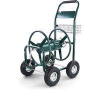 Chariot à tuyau. Chariot manuel pour tuyau d'arrosage, équipé d'une manivelle. Couleur : vert. Capacité : jusqu'à 106 mètres. Idéal pour les tuyaux de jardin