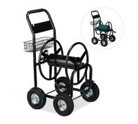 Chariot à tuyau dévidoir mobile 4 roues métal chariot de jardin Dévidoir à tuyau