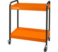 Chariot Bahco avec deux étagères en aluminium, orange, 759 mm x 432 mm x 1025 mm