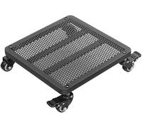 Chariot carré en fer pour pot de fleurs robuste avec roues et freins, 30 x 30 cm, polyvalent, utilisation intérieur/extérieur, durable, noir, mobilité facile pour pots et pots de fleurs