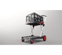Chariot Clax avec caisse pliante - Rouge