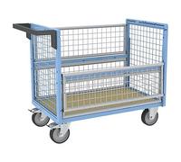 Chariot conteneur grillagé - Plateau 985x565mm - Roll contenur charge max 500kg - 800726221