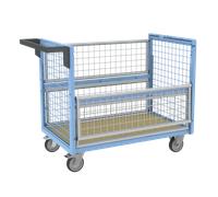 Chariot conteneur grillagé sans toit, 1000 x 600 mm, 250 kg