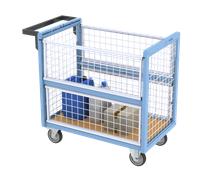 Chariot conteneur grillagé sans toit, 850 x 500 mm, 250 kg