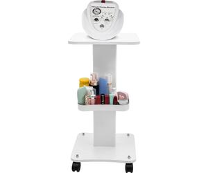 Chariot cosmétique - Chariot de salon Poste de travail - Plateau en bois - Structure métallique - Assemblage requis - Capacité de charge 40 kg - Support 12,5×9×59,2 cm - Blanc