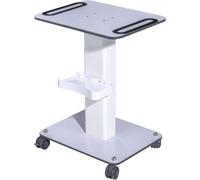 Chariot cosmétique pour salon - Chariot à 3 étages - 4 roulettes (dont 2 avec frein) - Plateau en bois + structure métallique - 52 × 40 × 69 cm - Charge max. 50 kg - Blanc