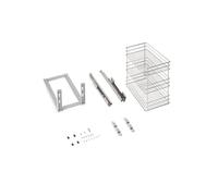 Emuca - Chariot Coulissant Supra, Fixation inférieure, Fermeture amortie, pour modules de Cuisine de 300mm, Acier, chromé