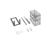 Emuca - Chariot Coulissant Titane, Fixation inférieure, Fermeture amortie, pour modules de Cuisine de 300mm, Acier, Gris Antracite