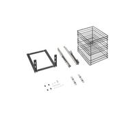 Emuca - Chariot Coulissant Titane, Fixation inférieure, Fermeture amortie, pour modules de Cuisine de 400mm, Acier, Gris Antracite