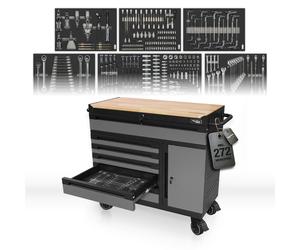 Chariot D’Atelier Mephisto TWIN Industriel 6 Tiroirs 272 Pièces Noir/Gris