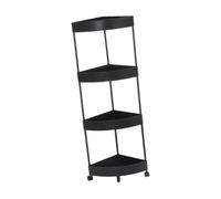 Chariot d'angle mobile avec roulettes pour salle de bain et cuisine à 4 niveaux - Organiseur de rangement - Gain de place - Utilisation individuelle - Design polyvalent