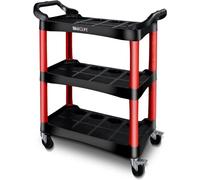 Chariot d'atelier à 3 niveaux, chariot mobile de 87x43x68 cm, capacité de charge jusqu'à 150 kg. Chariot d'atelier mobile à 3 niveaux, équipé d'outils, avec roulettes flexibles, idéal pour les atelier