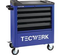 Chariot d'atelier B855xP400xH895mm 300kg 4 tiroirs tôle d'acier TECWERK