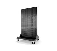 Chariot d'atelier Paroi à outils U04 Paroi à trous pour outils pour garage Atelier Revêtement en poudre Mobile 155,5 cm x 96,5 cm x 61 cm (H x L x P), couleur : noir