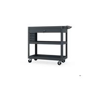 Chariot d'atelier pour outils, couleur anthracite : FRED, 800 x 800 x 380 mm