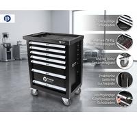Chariot d'atelier PWTOC10 avec jeu d'outils 263 pièces, 7 tiroirs, robuste