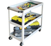 Chariot d'atelier Relaxdays, chariot à outils à 3 niveaux, chariot de montage mobile, charge maximale de 100 kg, H x l x P : 76 x 35 x 78 cm, gris