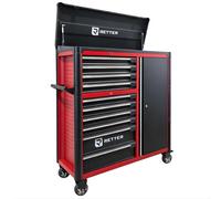 Chariot d'atelier RETTER 10 tiroirs + armoire latérale - Chariot roulant 1200 mm avec système Interlock R3410XXL